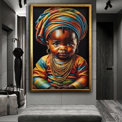 african local woman and african continent design canvas, african woman art, modern art, wall art canvas, ready to hang c