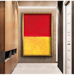 mark rothko wall art, yellow burgundy brush stroke canvas print, wall art canvas , ready to hang canvas painting, canvas