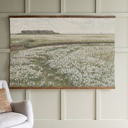 extra large vintage art  living room art  flowering field  large wall art  canvas wall art  vintage art wall hanging  17