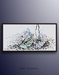 abstract  67 mountain beautiful relaxing painting of snow mountain in the apls thick layers rich texture impressive larg