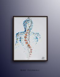 abstract art 40 spine vertebrae painting oil painting on canvas, art, gift idea, thick layers, modern style, by koby fel