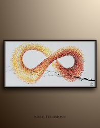abstract painting 55 infinity symbol original abstract oil painting, oil painting, cold warm tone, modern style,  by kob