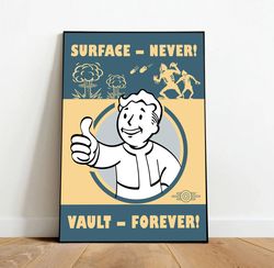 fallout vault boy poster, canvas wall art, rolled canvas print, canvas wall print, game poster