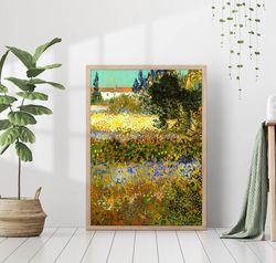 garden in bloom arles vincent van gogh canvas print poster framed famous oil painting colorful vibrant country vintage f