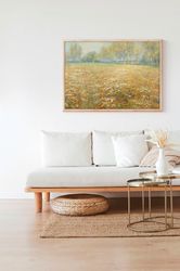 summer wildflower meadow autumn field landscape canvas print poster frame painting wall art room farmhouse country decor