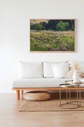 summer wildflower meadow spring field landscape canvas print poster frame painting wall art room farmhouse country decor