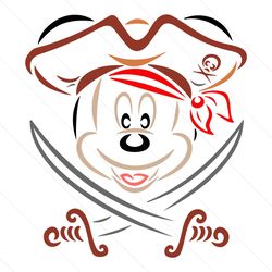 funny disney mickey mouse pirate svg