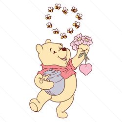 retro pooh bear valentine day svg instant download