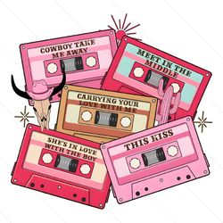 country music cassettes valentines png instant download