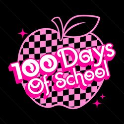 100 days of school pink apple svg instant download