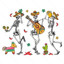 skeleton dabbing cinco de mayo party png
