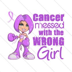 cancer messed with the wrong girl svg, trending svg, breast cancer svg file