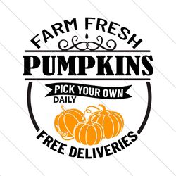 farm fresh pumpkins sign svg