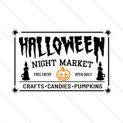 halloween night market sign svg