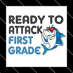 ready to attack kindergarten baby shark svg