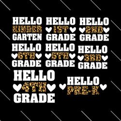 hello school leopard svg bundle