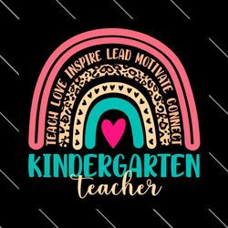 kindergarten teacher leopard rainbow svg