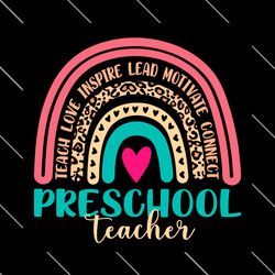 preschool teacher leopard rainbow svg