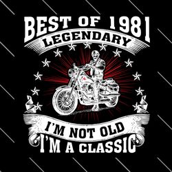 1981 vintage birthday motorcycle svg