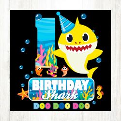 1st birthday baby shark svg