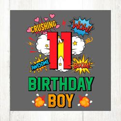 birthday boy 11 years old comic style svg