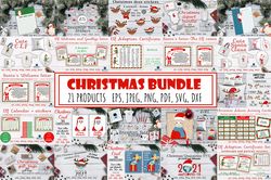 christmas bundle 21 products, christmas svg, christmas card svg