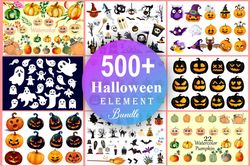 halloween element svg bundle, ghosts, pumpkin svg bundle, bundle svg for cricut, halloween svg designs, digital download