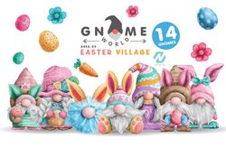 gnome easter png clipart, easter png, easter watercolor