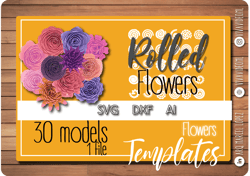 rolled flower bundle svg, 3d flowers svg, flower svg, paper flower svg