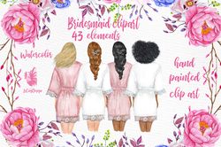 bridesmaid wedding robes clipart png, bridesmaid png, bridesmaid clipart