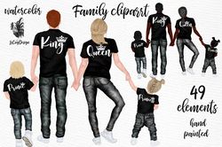 family clipart parents with kids graphic png, family png, family clipart