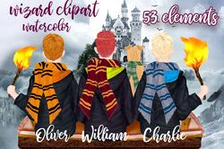 wizard clipart watercolor graphic png, wizard clipart, boys clipart