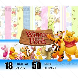 winnie the pooh digital paper bundle png file