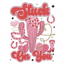 stuck on you western valentine cowboy png file digital