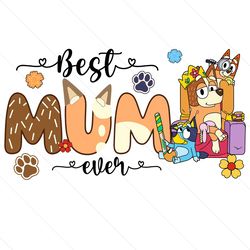 retro bluey best mum ever png