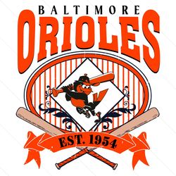 vintage baltimore orioles est 1954 svg