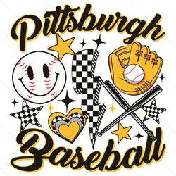 vintage pittsburgh pirates baseball game day svg