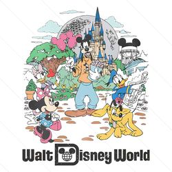 vintage walt disney world mickey and friends png