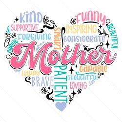 retro mother heart smart patient svg