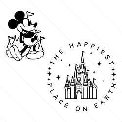 the happiest place one earth mickey mouse svg