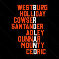 westburg holliday cowser baltimore players name svg