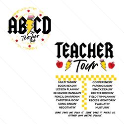 retro abcd the teacher tour svg