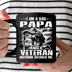 veteran, i am a dad papa, black mugs ceramic mug 11 oz coffee mug