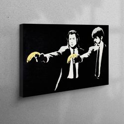 3d canvas, canvas print, canvas gift, banksy banana gun, banksy canvas print, fiction canvas gift, banksy banana wall ar