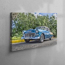 3d wall art, 3d canvas, wall art canvas, old car photo print, retro car art canvas, car lover gift art, old car canvas d