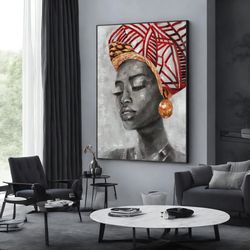 african girls in ethnic, beautiful african women wearing ethnic print, extra large wall art, wall art design, framed can