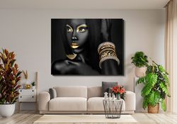 african girl wall art, african woman canvas art, black woman canvas wall art, african wall decor, african home decor, ho