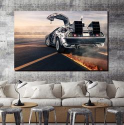 back to the future poster art, back to the future print art canvas, back to the future canvas wall art, kids room decor,