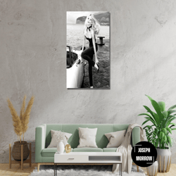 brigitte bardot ready to hang canvas, black and white wall art, vintage print,photography prints,museum quality photo ar