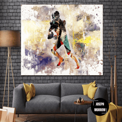 football player running back print sport art watercolor print american football poster football print football wall art